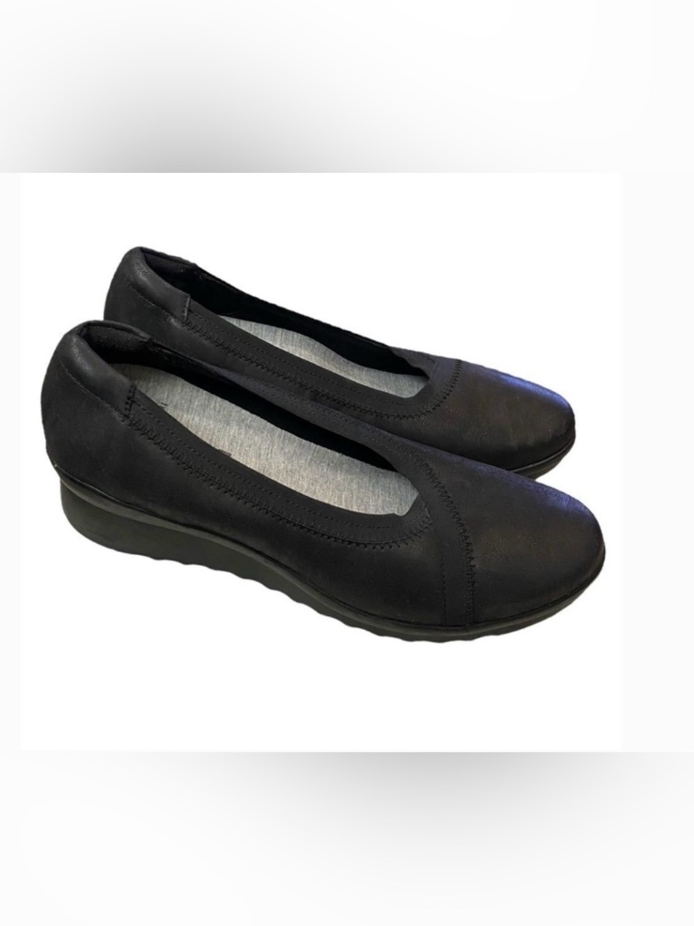 Cloudsteppers by Clarks Caddell Dash Wedge Slip On Shoes Comfort Sz 9